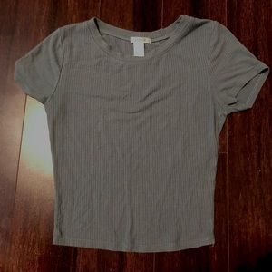 Blue ribbed crop top